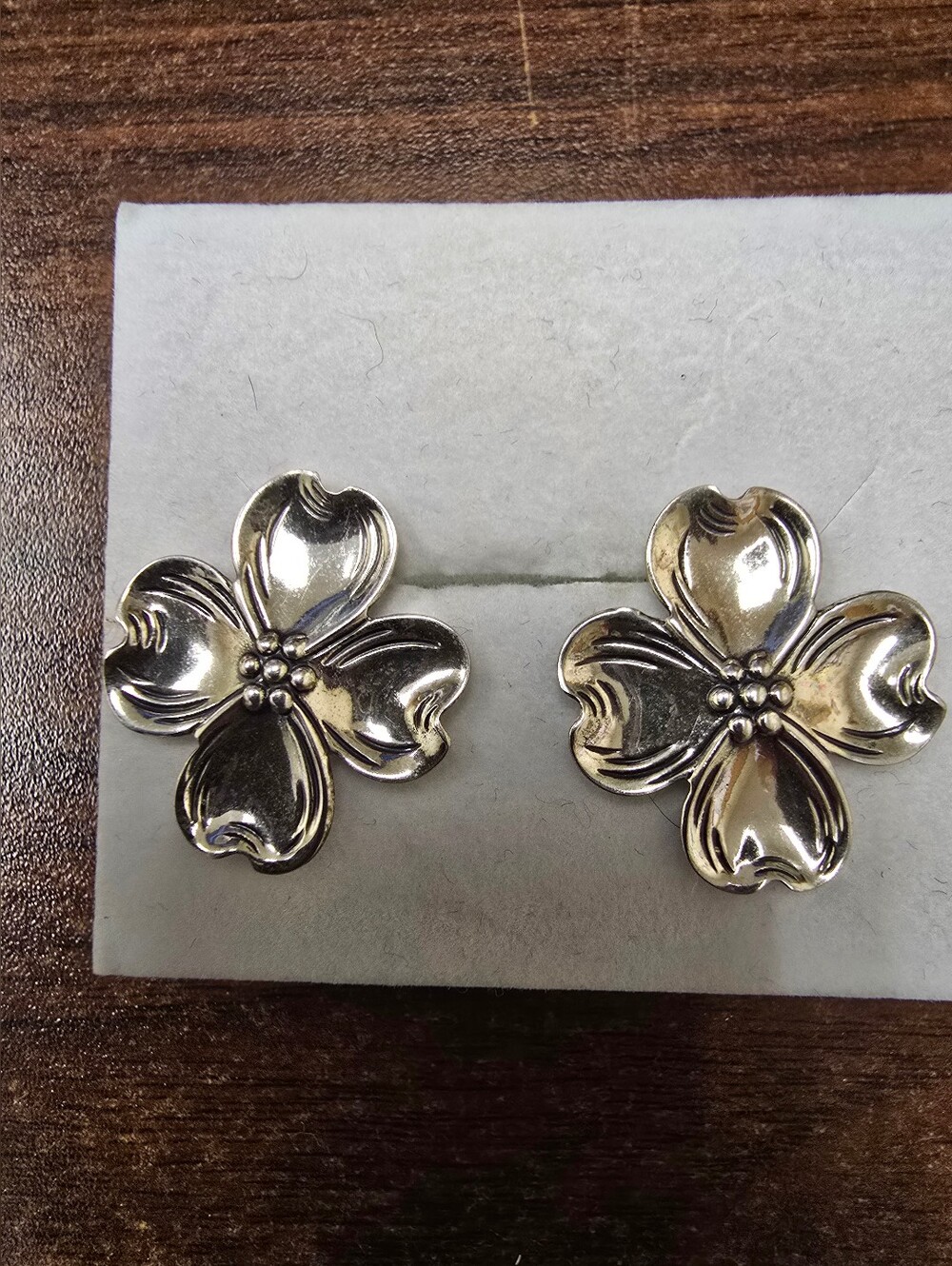 Stuart Nye Vintage Dogwood Sterling Earrings